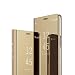 Produktbild COTDINFOR Huawei Y6 2018 Spiegel Ledertasche Handyhülle Cool Männer Mädchen Slim Clear Crystal Spiegel Ständer Etui Hüllen Schutzhüllen für Huawei Honor 7A / Y6 2018 Mirror PU Gold MX.