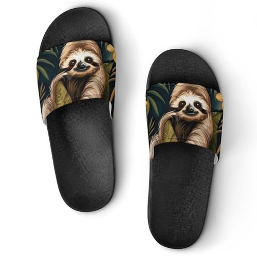 Sandales chaussons de maison slide paresseux et fleurs jaunes antidérapantes 37