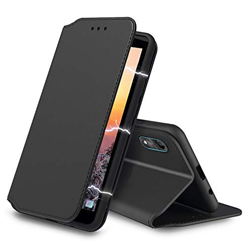 Tenphone Coque pour Wiko Y51, Etui Protection Housse Premium en Cuir PU,Pochette Fermeture Magnétique,Flip Case Compatible avec (Wiko Y51, Slim Noir)