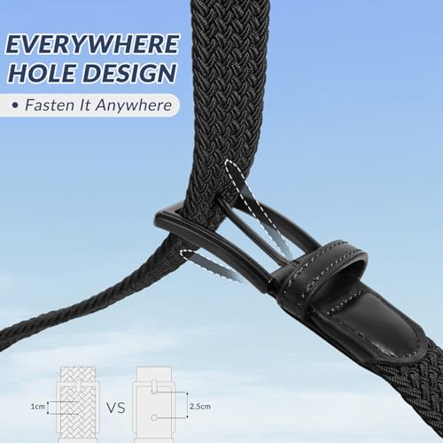 Elastic Braided Belt Mens Golf Belts No-Hole Design Lightweight Breathable Woven Stretch Belt for Golf Casual4