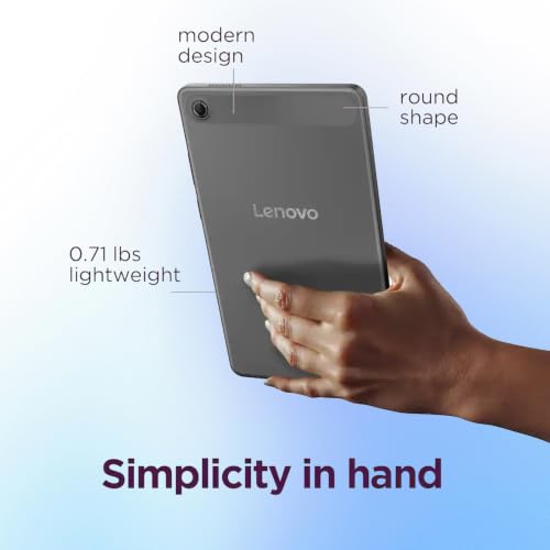 Image of Lenovo Tab One 8.7 inch HD Tablet, 4GB RAM 320GB Storage(eMMC+256GB SD), 60Hz | MediaTek Processor, Android 14, Dolby Atmos Dual Speakers, Long Battery Life, Wi-Fi, Light, Portable, Luna Grey