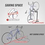 2 Bikes Floor Stand,Adjustable Bicycle Parking Rack with Hook for Garage/Indoor/Outdoor,Metal Cycle Storage Organizer Rack for Road Bikes - Image 3