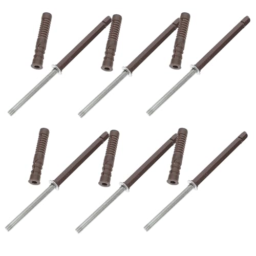 RUNROTOO Soporte de Estante de Pared Oculto de Aleación Marrón, Resistente la Corrosión y Alta Carga, Diseño Óptimo para Repisas de Pared, Pack de 6 Unidades