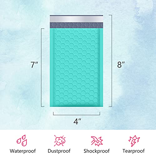 Ucgou Bubble Mailers 4X8 Inch Teal 50 Pack Poly Padded Envelopes Small Business Mailing Packages Opaque Self Seal Adhesive Waterproof Boutique Shipping Bags For Jewelry Makeup Supplies #000 #TOP1