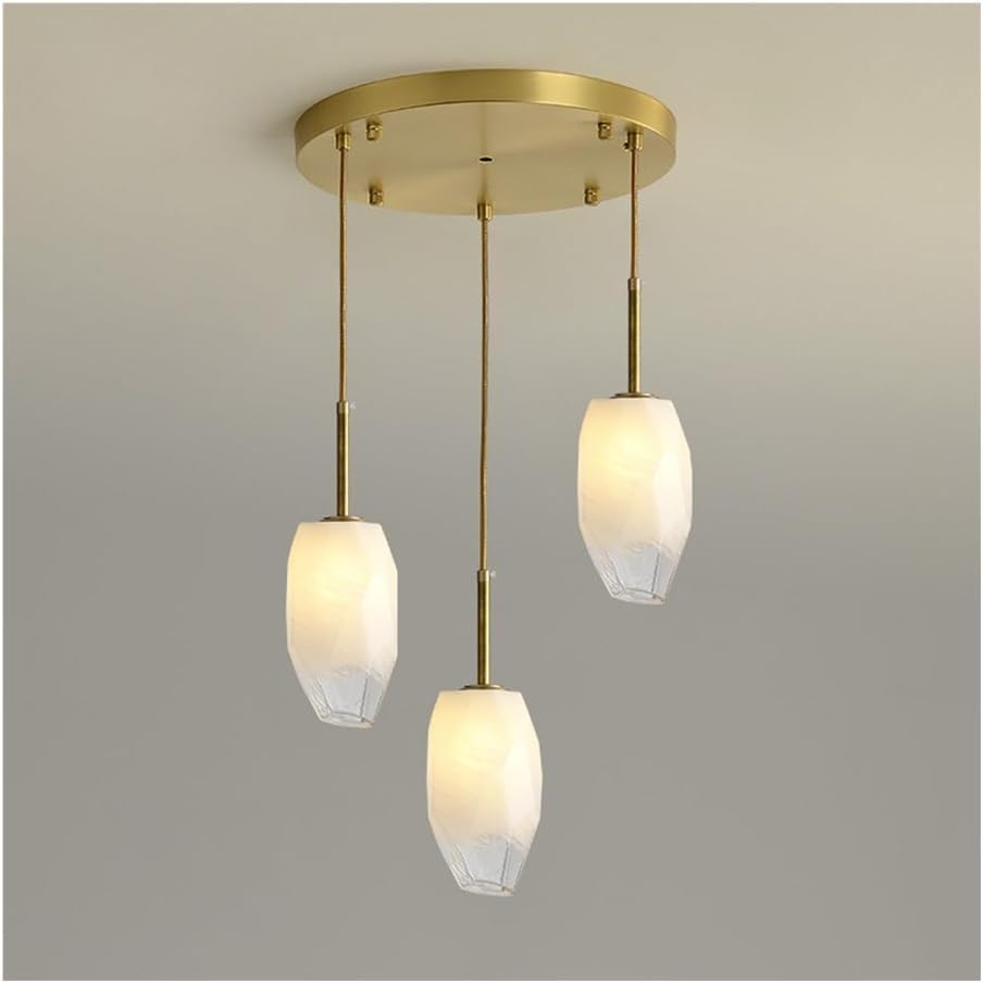 Lustre en cristal suspension LED salon plafonnier laiton salle à manger
