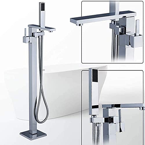 Robinet de baignoire sur pied laiton mitigeur sol avec douchette