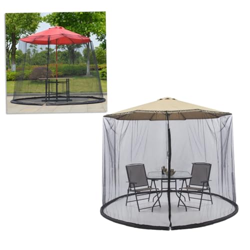 Filet moustiquaire parasol jardin avec protection solaire et fermeture éclair intégrée