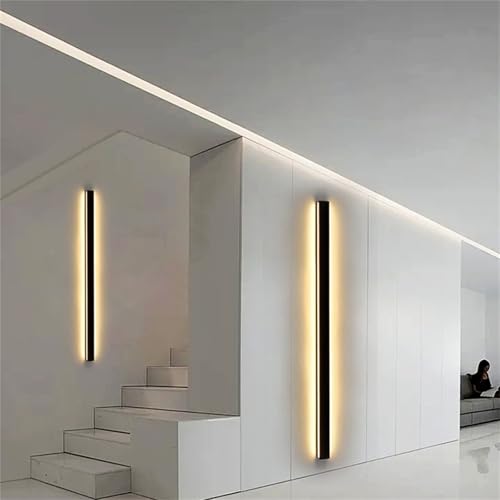 Iluminación de Pared LED Moderna: Lámpara de Pared Interior Negra Pasillo 80cm 7