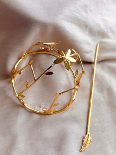 Image of Womens Bun Holder Hair Slide Clip Hairpin Stick Hair Accessories Gold | 1 Piece Hair Bun Cage (Floral Cage)