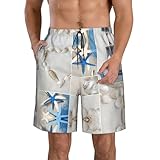 【XL-Volldruck-Design】 Diese Strandshorts für Herren verfügen über ein auffälliges Seestern- und Leuchtturm-Volldruck-Design, das Ihrer Sommergarderobe eine lebendige Note verleiht und Sie in jeder Umgebung auffallt.