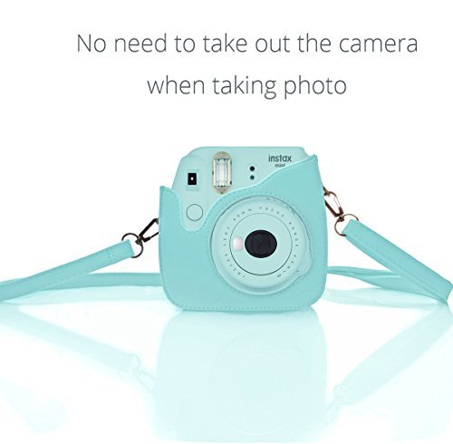 Fujifilm Mini 9 Ice Blue Film Camera Case For Fujifilm Mini 8/8+/ 9 Camera With Strap By Hellohelio #TOP1