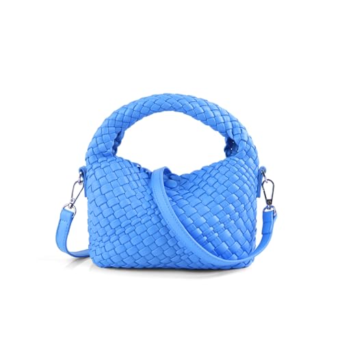 Small Size Woven For Women HOBO Tote Bag Stylish Luxury Detachable Shoulder Strap Girls Top Handle Travel Phone Crossbody Bag