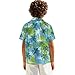 Dremagia Palm Tree Shirts for Kids Aloha Luau Shirt Button Down Short Sleeve T-Shirt Regular Fit Spread Collar Dress Clothes Boys 12 Months-12 Years Basic Style Tees Tops V-Neck Costume
