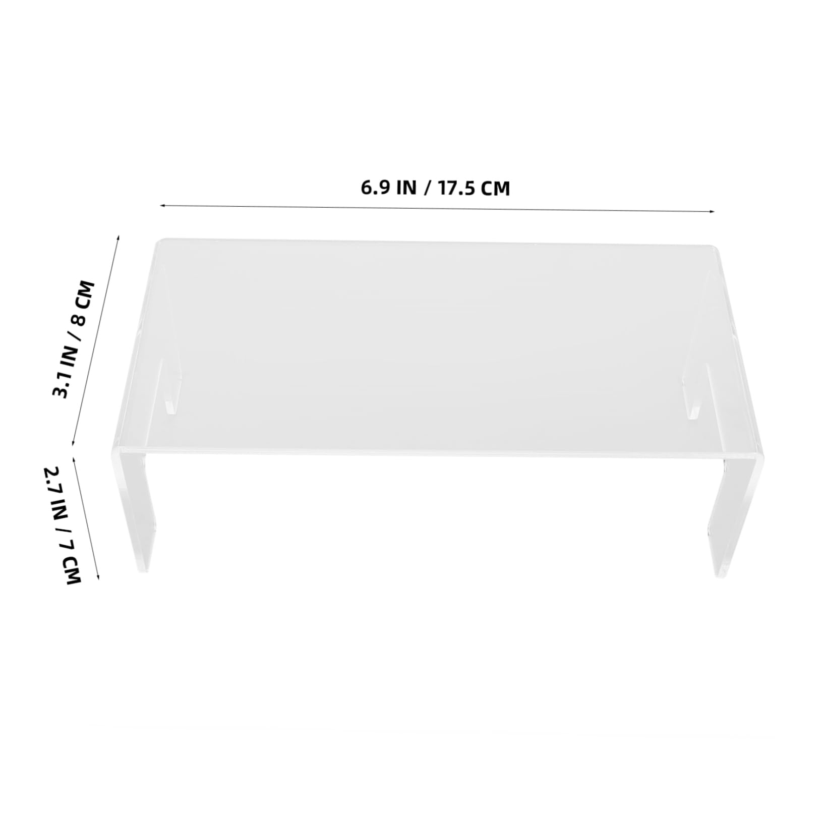 Cabilock 2pcs Clear U Shaped Display Stand Risers for Figures Cupcakes Versatile Tabletop Showcase Support for Home and Retail Use