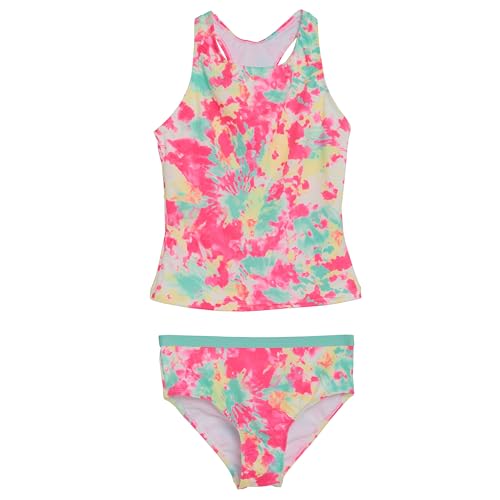 Image of Lands' End Girls' UPF 50+ Swim Bikini Bottom and Racerback Tankini Set