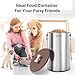 Paw Libero 35 Lbs Stainless Steel Dog Food Storage Container with Airtight Wooden Lid & Ceramic Bone Handle, Large Metal Dog Food Bin, Pet Treat Jars for Dogs & Cats, Keep Fresh, Easy to Clean
