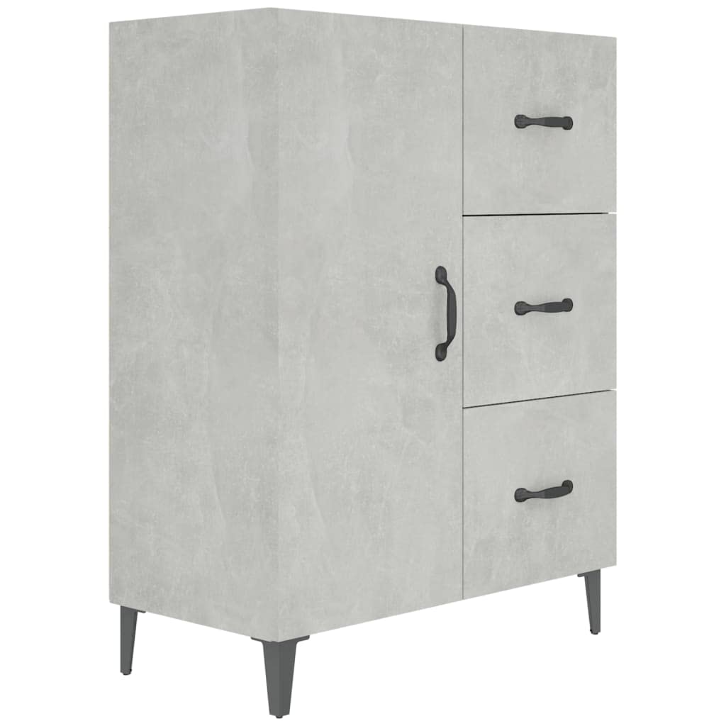 Cómoda gris hormigón de diseño moderno, aparador de madera con puerta lateral