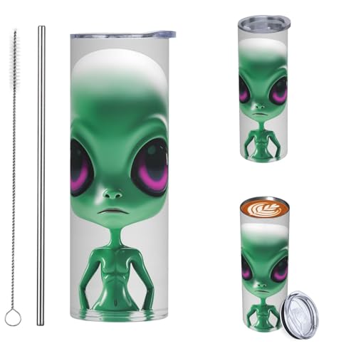 El Mejor Listado de Marcianos Tumblr de esta semana. 44 GJHKSSVB Green Alien - Vaso de viaje con aislamiento de acero inoxidable de 20 onzas, a prueba de fugas, taza de café de viaje con tapa y popote para botella de agua, regalos para...
