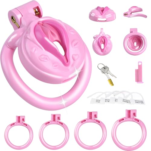 Sissy Cock Cage Male Chastity Device with 4 Sizes Cock Rings