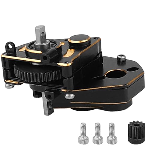 Pothyes 1/24 Brass Transmission Case Assembled Gearbox with Internal Gear for Axial SCX24 AX24 RC Crawler Car Upgrade Part