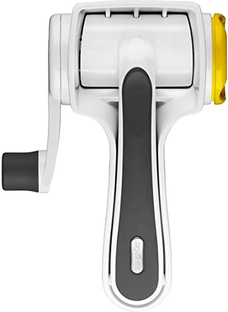 Zyliss Classic Rotary Cheese Grater with Handle, Stainless Steel/Plastic, White