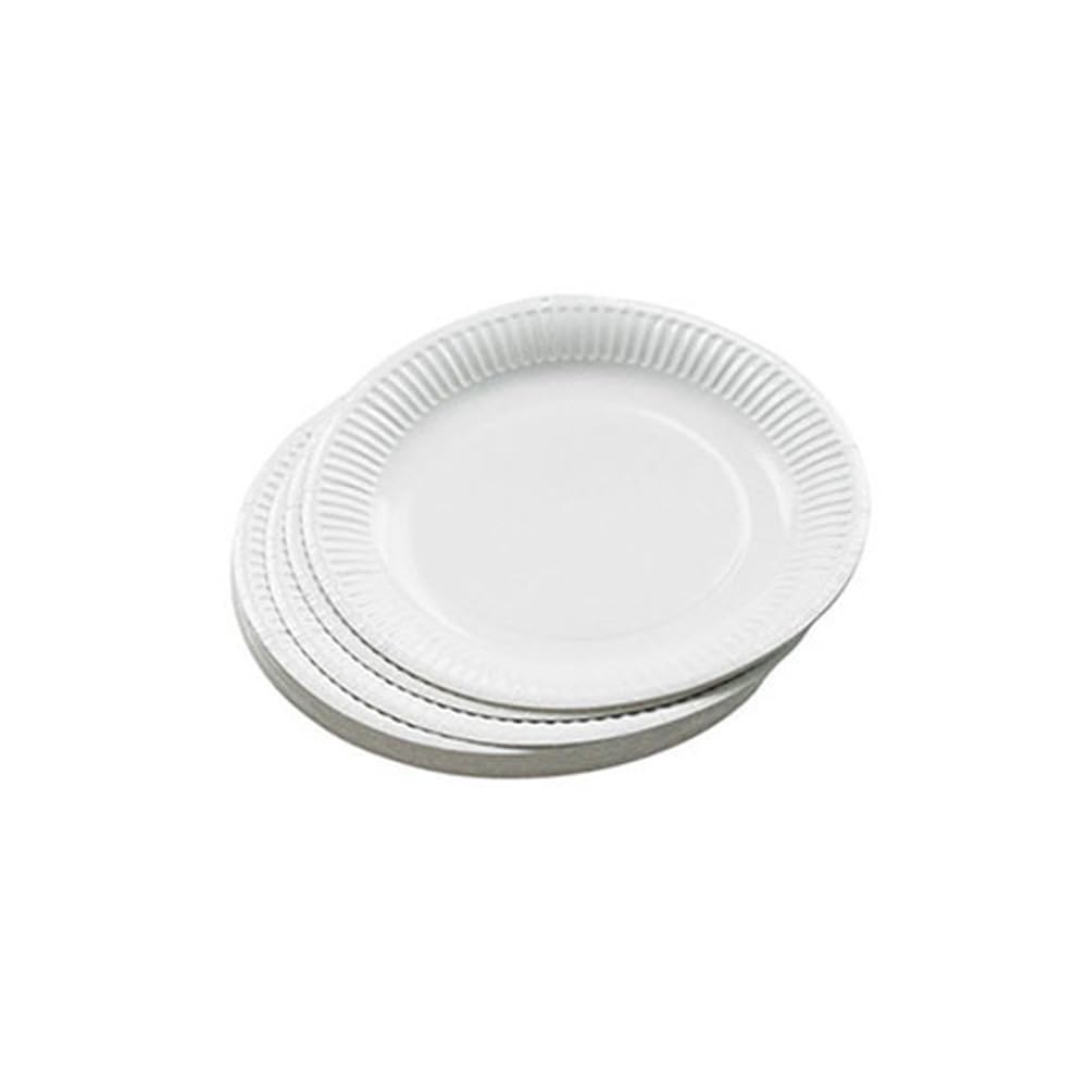 50 Assiettes Jetables - ø 23 Cm - Blanc - La Foir'Fouille