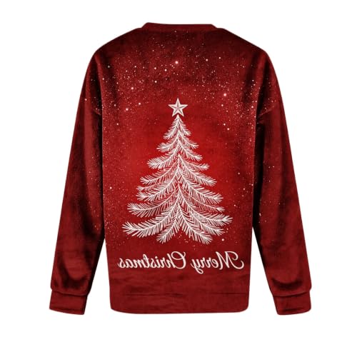 Christmas Sweatshirts for Women Xmas Graphic Flannel Sweatshirt Pullover - image 6