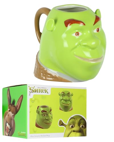 Surreal Entertainment Dreamworks Shrek Mug Ceramic 3D Molded Face Design Coffee Tea 20 oz Cup Drinkware
