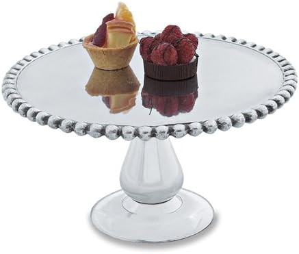 9" Beaded Aluminum Cake Stand