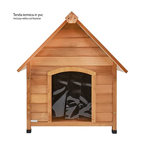 Cuccia in Legno da Esterno per Cane con Tetto
