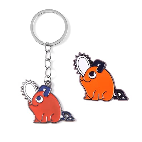 SONGCHANGJEWELRY Orange Anime Fantasy Pet Keychain – Multi-Charm Alloy Bag Pendant for – Cute Cartoon Style Gift for Anime Lovers