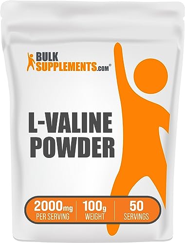 BULKSUPPLEMENTS.COM L-Valine Powder - Valine Supplement, BCAAs Amino Acids Powder - Essential Amino Acids Supplement, Energy Support, Unflavored & Gluten Free - 2000mg, 100g (3.5 oz)