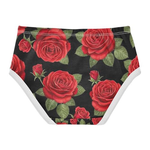 Flower Red Toddler Girls Underwear, Kids Underwear, 2T–8 Years2