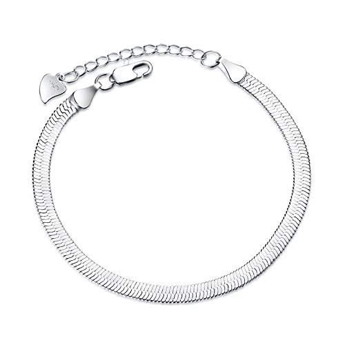 Chaîne serpent 925 pour femmes bijou en argent avec fermoir mousqueton robuste