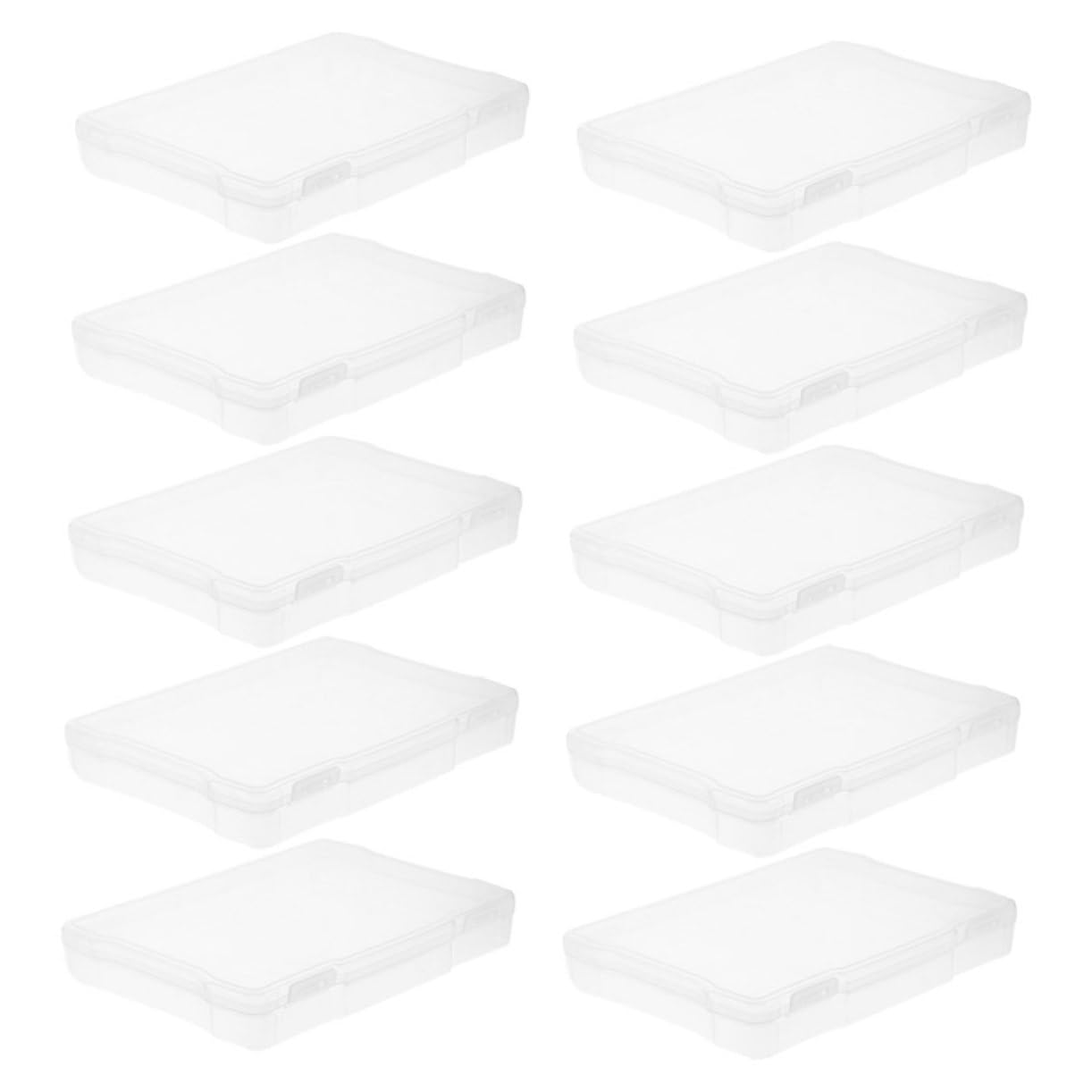 GAROZATION Plastic Photo Storage Boxes 5x7 Photo Organizer Lids Craft Storage Boxes for Jewelry
