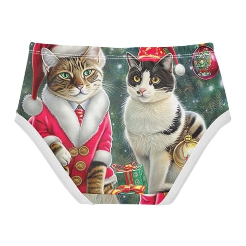 Cotton Toddler Underwear Custom Christmas Cats Cute Panties Girl Cartoon Briefs Undies Kids 2t2