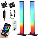 2 Stück Smart LED Lightbars,Bluetooth Smart Ambient Lighting TV mit 16 Millionen Farben,USB Rainbow RGB Gaming lampe mit APP und Fernbedienung,Sync zur Musik RGB Light Bars für Party,Filme,PC,Zimmer