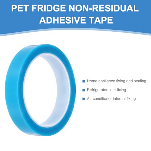 Image of PATIKIL 18mm x 50m Refrigerator Tape PET Fridge Non-Residual Adhesive Tape for Fixing Drawer Refrigerator Air Conditioner Printer Sky Blue