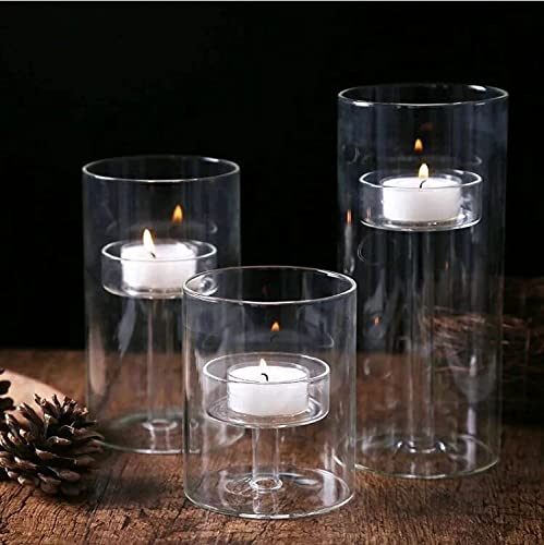 Ylsmile FLOATING CANDLES FOR CENTERPIECES Cylinder Hurricane Glass Candle Holder For Table Centerpieces, Clear Votive Candle Holders For Wedding Parties, Decorative Candleholders For Home Dining Room Decorations thumb #8