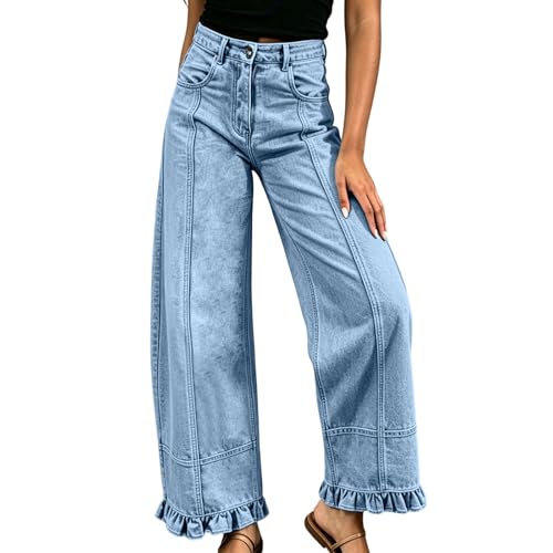 Pull On Jeans for Women Stretch Floral Barrel Jeans Women