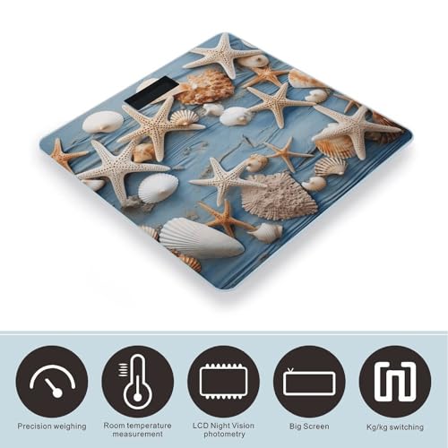 Báscula Digital de Baño con Diseño Estrella de Mar y Vidrio Templado miniatura 3