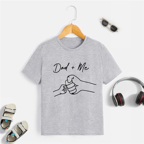 Dad+Me Letter Print Shirts for Girls Trendy Casual Summer Solid Short Sleeve Crop Tops Funny Tshirt Blouses3