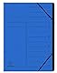 Exacompta 540702E Premium Ordnungsmappe geheftet. Aus extra starkem Colorspan-Karton DIN A4 7 schwarze Fächer und 2 Gummizüge mit Organisationsdruck Ringmappe Register-Mappe blau
