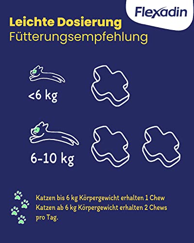 Flexadin® Cat | Für die Gelenkgesundheit von Katzen | mit Glucosamin, Chondroitin, Omega-3 & Teufelskralle– 60 Gelenkleckerli