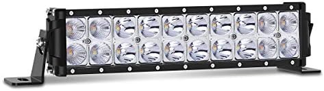 LED Light Bar, Autofeel 12 inch 68W Three Color Modes Spot and Flood Beam Combo Lights Dual Row Off Road Fog & Driving Light Bars for Jeep Ford Trucks Boat (Warm White/Amber/White)