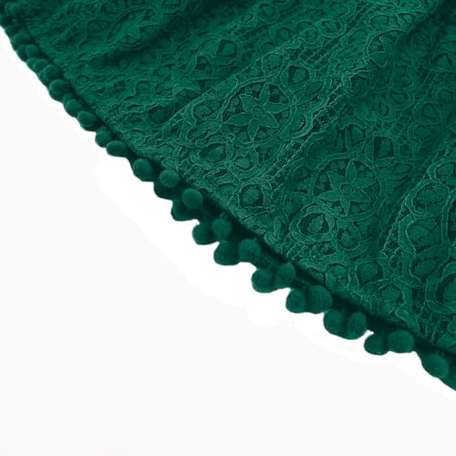 Image of BGFKS Baby Girl Tutu Dress Elegant Lace Pom Pom Flutter Sleeve with Flower Headband Set