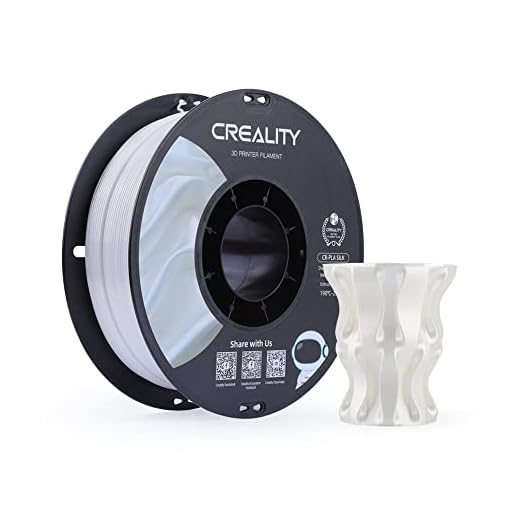 Creality PLA Filament 1.75mm, Shiny and Smooth, High Gloss Silk PLA, +/-0.02mm, Silk Filament 1.75mm, 1KG/2.2lb, 3D Printer Filament for All Printers (White)