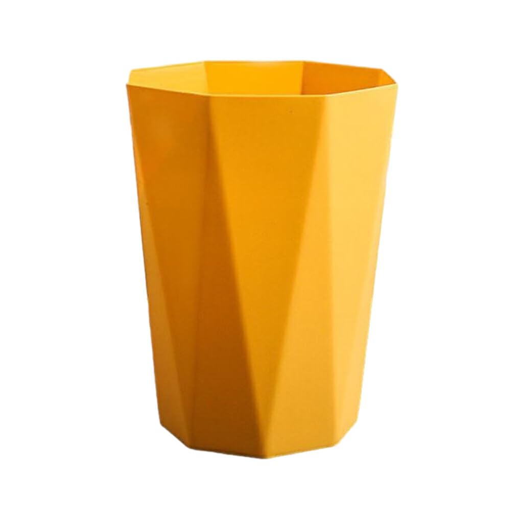 lmoikesz Neat Look Trash Can For Household Waste - Big Opening Antislid Bottom Kitchen Bedroom PP Office Home Easy Access, Yellow, L