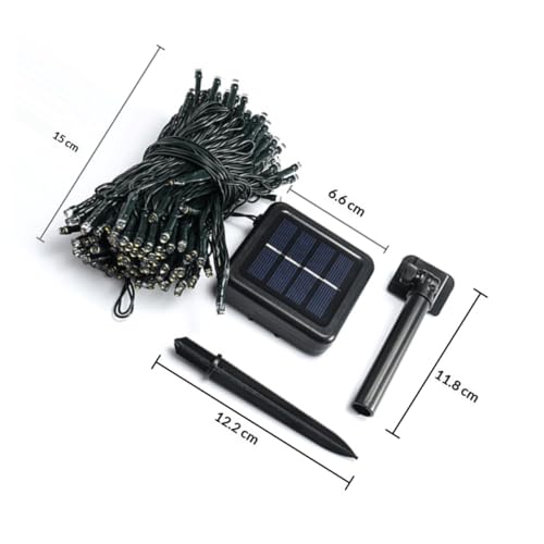 Luces solares exteriores 100 LED 10m, blanco miniatura 2