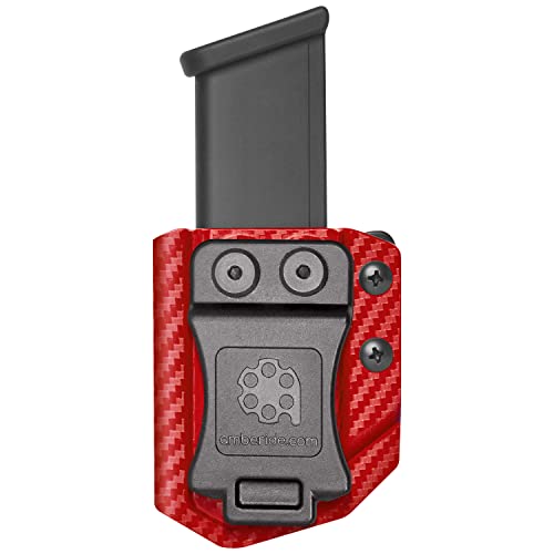 Amberide Universal IWB/OWB Kydex Magazine Carrier for 9mm/.40 & .45 ACP Single and Double Stack Magazines, Adjustable Retention, Ambidextrous Mag Carrier, Fits 1.5" Belt, Made in USA.